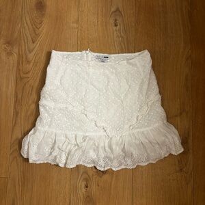 White Eyelet Mini Skirt